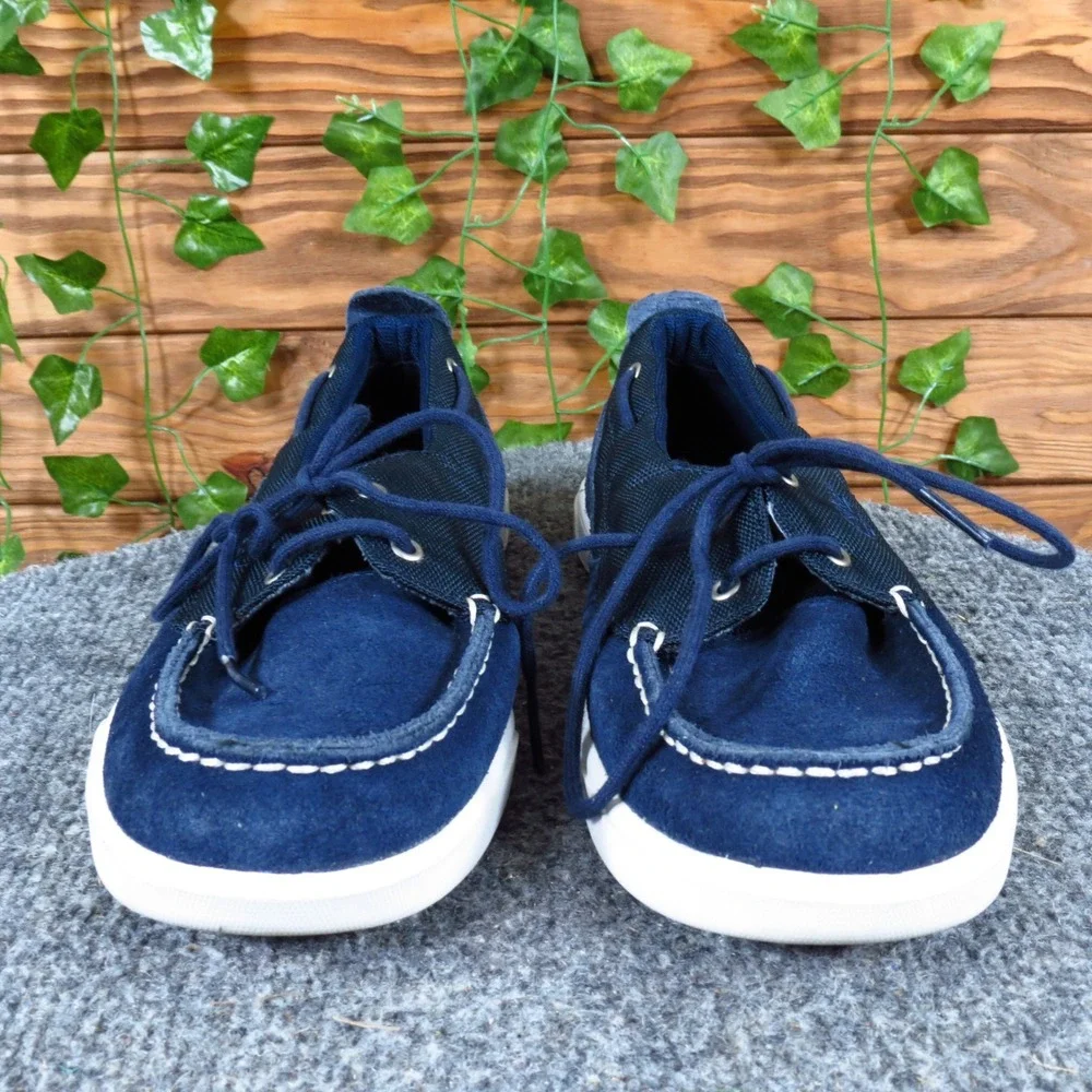 Timberland Earthkeepers Kids Boat Shoe Size 4.5 Casual‎ Navy Blue Suede Canvas